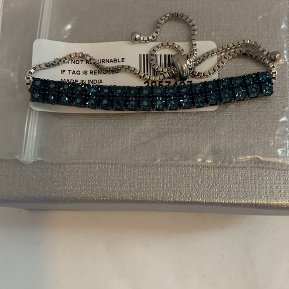 BLUE DIAMOND BRACELET, BOLO, (HPHT), SIZE 4-9.50” LONG - Picture 4 of 8